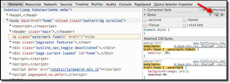 Edit CSS in DevTools