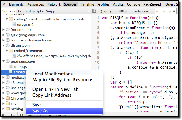 Save Changes in DevTools